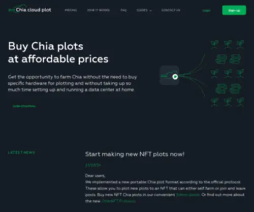 Chiacloudplot.com(Chia plotting service) Screenshot