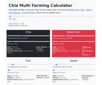 Chiamulti.com(Chia Multi Farming Calculator) Screenshot