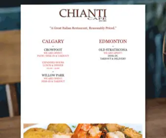 Chianticafe.ca(CHIANTI CAFE AND RESTAURANT LOCATIONS) Screenshot