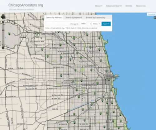 Chicagoancestors.org(Discover the past by address) Screenshot