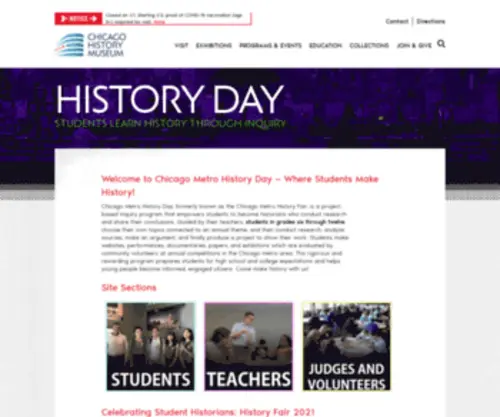 Chicagohistoryfair.org(The Chicago Metro History Education Center) Screenshot