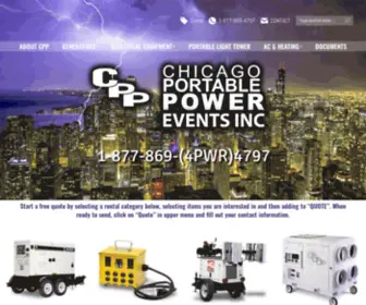 Chicagoportablepower.com(GENERATOR RENTAL CHICAGO) Screenshot