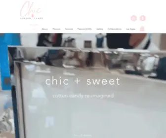 Chiccottoncandy.com(WHERE COTTON CANDY AND COUTURE COLLIDE. Our luxe mobile cotton candy cart) Screenshot