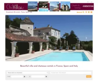 ChicVillas.com(Luxury villa and chateaux rentals in France) Screenshot