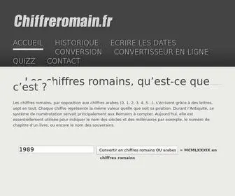 Chiffreromain.fr(Apprendre à écrire et à lire les chiffres romains de A à Z) Screenshot