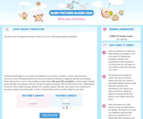 Childheightpredictor.net(Child Height Predictor) Screenshot