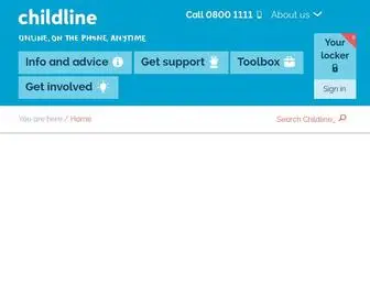 Childline.org.uk(ChildLine 0800 1111) Screenshot