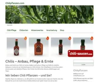 Chilipflanzen.com(Feurige Chilis anbauen) Screenshot