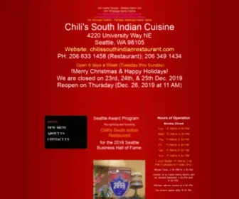 Chilissouthindianrestaurant.com(Chili's South Indian Cuisine) Screenshot