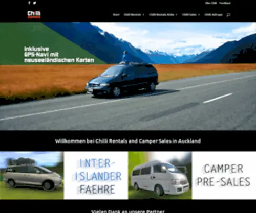 Chillirentals.de(Willkommen bei Chilli Camper und Sales Neuseeland) Screenshot