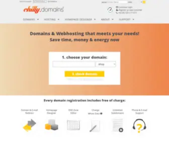 ChillyDomains.com(Domains and webspace) Screenshot