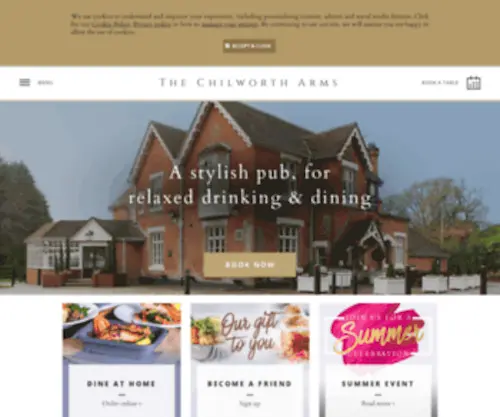 Chilwortharms.co.uk(The Chilworth Arms Pub & Restaurant in Chilworth) Screenshot