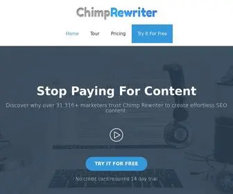 Chimprewriter.com(8 Reasons Why Chimp Rewriter) Screenshot
