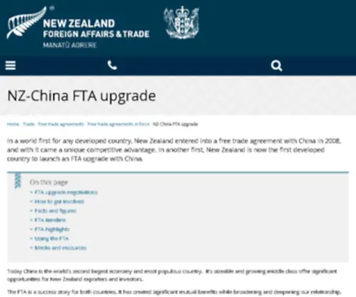 Chinafta.govt.nz(Chinafta) Screenshot