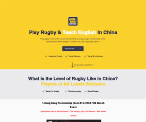 Chinarugbyrecruitment.com(Play Rugby & Teach in China) Screenshot