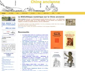 Chineancienne.fr(Une Bibliothèque numérique gratuite d'ouvrages du domaine public sur la Chine ancienne) Screenshot