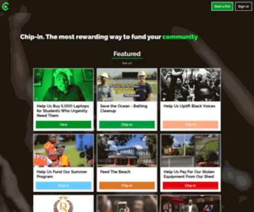 Chip-IN.co(The most rewarding way to fund your community) Screenshot