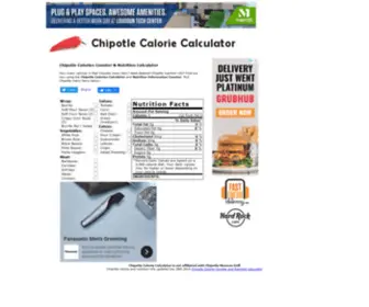 Chipotlecaloriecalculator.com(Chipotle Calories Counter & Nutrition Calculator) Screenshot