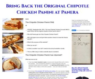 Chipotlechickenpanini.com(Bring Back the Original Chipotle Chicken Panini at Panera) Screenshot