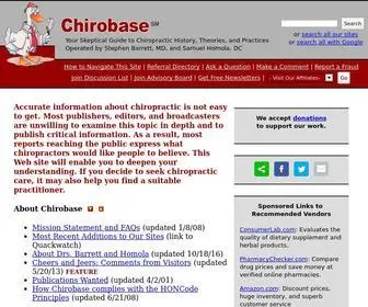 Chirobase.org(Accurate information about chiropractic) Screenshot