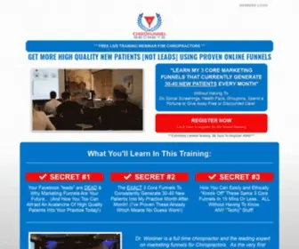 Chirofunnelsecrets.com(Learn the 3 Core Funnels That Generate 30) Screenshot