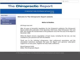 Chiropracticreport.com(The Chiropractic Report) Screenshot