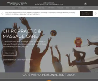 Chiropractorscalgary.com(The team at Westbrook Family Chiropractic) Screenshot