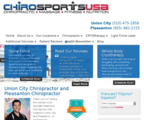 Chirosportsusa.com(Union City Chiropractor) Screenshot