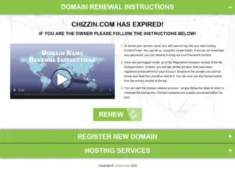 Chizzin.com(Domain Renewal Instructions) Screenshot