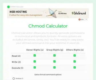 Chmodcommand.com(Chmod Calculator) Screenshot
