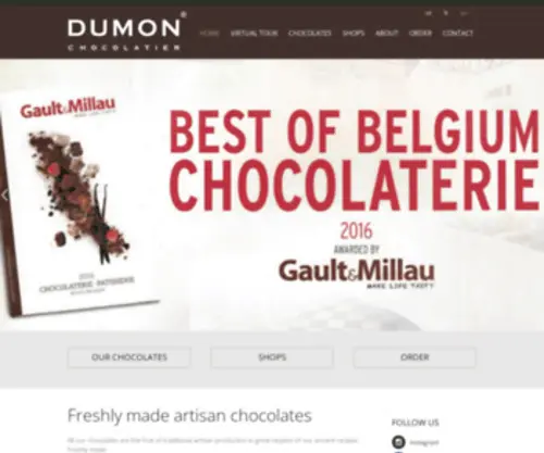 Chocolatierdumon.be(Chocolatier Dumon) Screenshot