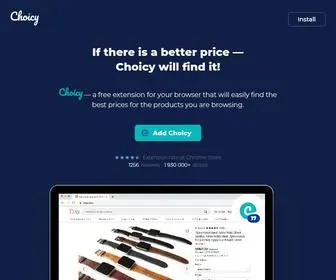 Choicy.com(A free service that will easily find the best prices for the products you are browsing) Screenshot