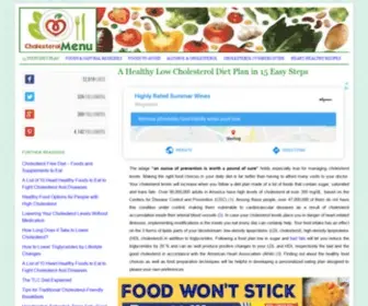 Cholesterolmenu.com(CholesterolMenu) Screenshot