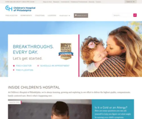 Chop.edu(Children's Hospital of Philadelphia) Screenshot