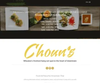 Chouns.com(Home page for Choun's Thai Restaurant) Screenshot