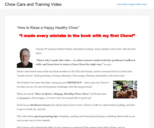 ChowVideo.com(How to Raise a Happy Healthy Chow) Screenshot