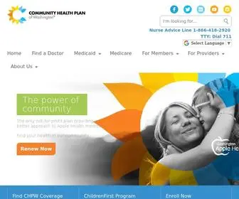 CHPW.org(Community Health Plan of Washington) Screenshot