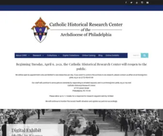 CHRC-Phila.org(The Catholic Historical Research Center) Screenshot