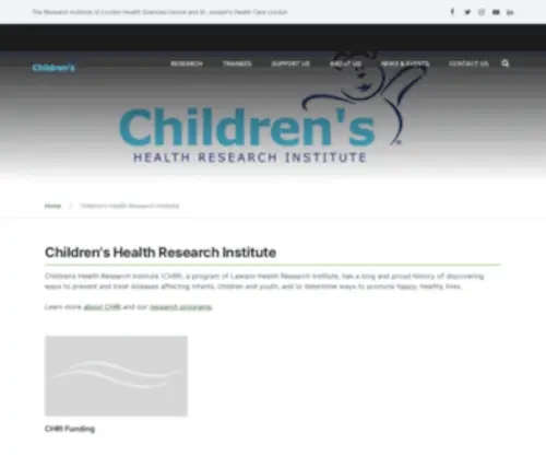Chri.org(Children's Health Research Institute) Screenshot
