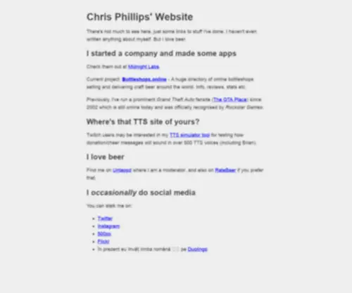 Chrisjp.com(Chris Phillips) Screenshot