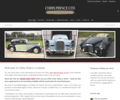 Chrisprince.co.uk(Replacement Parts for Alvis Cars) Screenshot