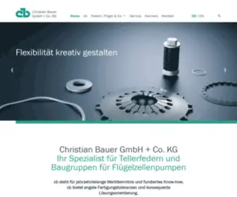 Christianbauer.com(Ihr Spezialist für Tellerfedern und Baugruppen für Flügelzellenpumpen) Screenshot