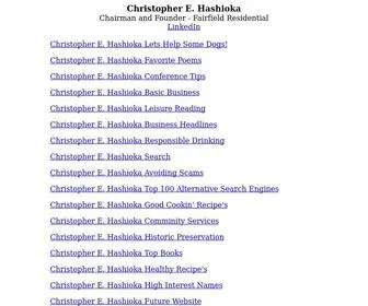 Christopherhashioka.com(Christopher E Hashioka Chairman and Founder) Screenshot