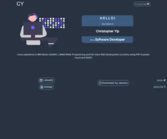 Christopheryip.io(Christopher Yip Portfolio) Screenshot