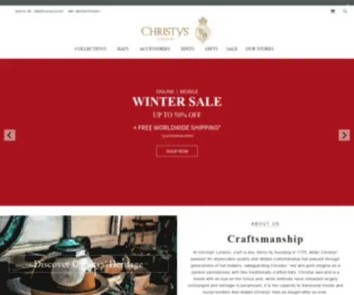 Christyshats.com(British Hat Maker for 246+ Years) Screenshot