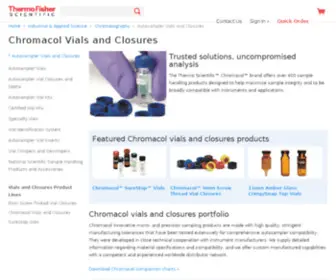 Chromacol.com(Autosampler Vials & Caps for HPLC & GC) Screenshot