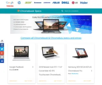 Chromebookspecs.com(Chromebook specs) Screenshot