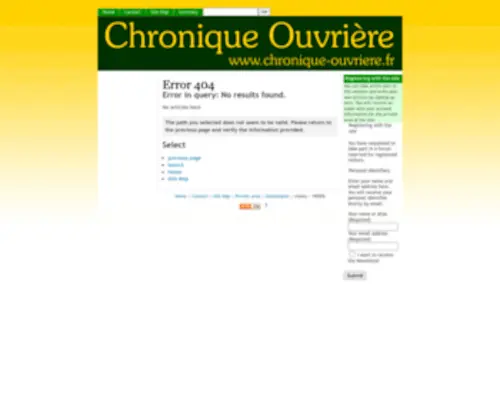 Chronique-Ouvriere.fr(Chronique ouvrière) Screenshot