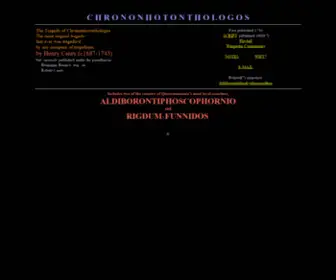 Chrononhotonthologos.com(The Tragedy of Chrononhotonthologos) Screenshot