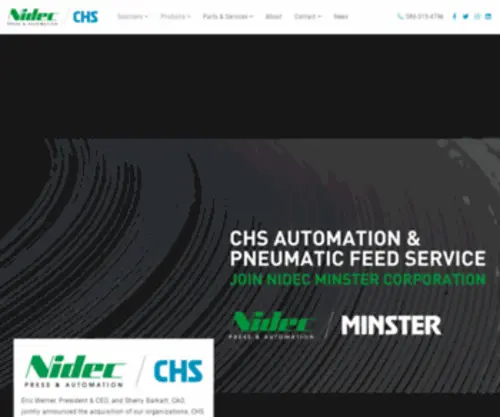 Chsautomation.com(Nidec CHS Automation) Screenshot